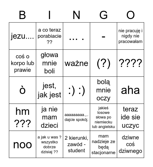 jadzia nyaaaaaa Bingo Card