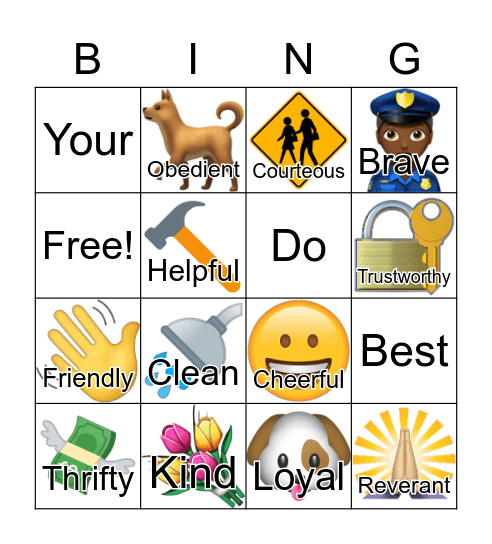 Scout Law Bingo! Bingo Card