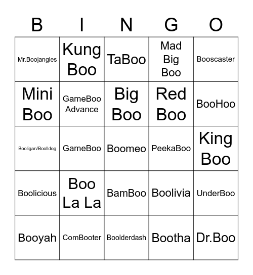 Kendo ROUND 1 (Boo's) Bingo Card