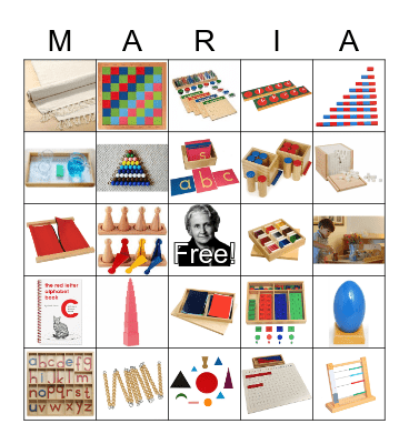 Montessori Bingo Card