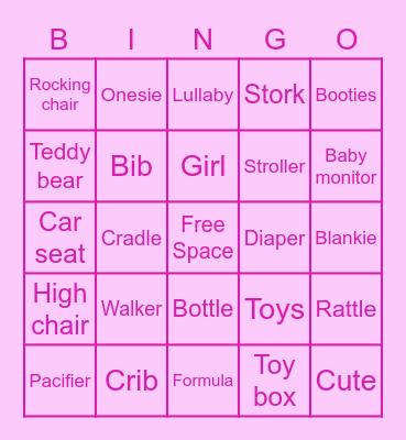 Baby Camacho BINGO Card