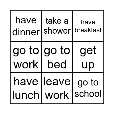My day Bingo Card