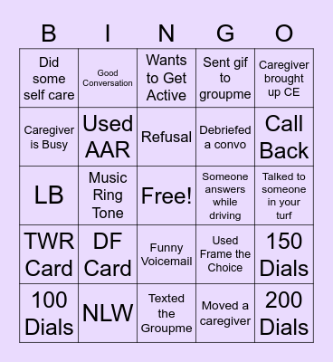 MMS Bingo Card