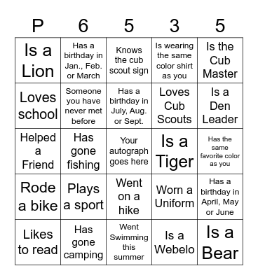 Get To Know The Pack! Bingo Card