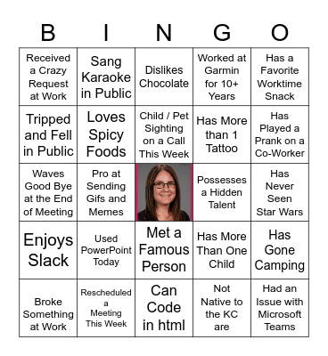 Team Liz Virtual Happy Hour Bingo Card