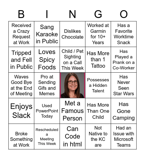 Team Liz Virtual Happy Hour Bingo Card