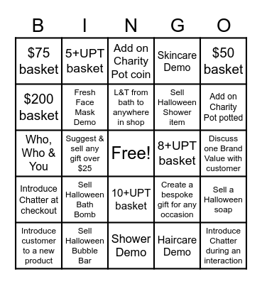 Halloween Lush Bingo Card