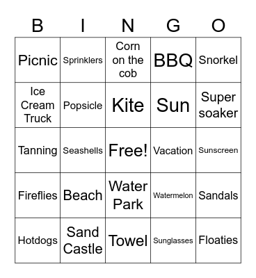 MPM End of Summer Bingo Card