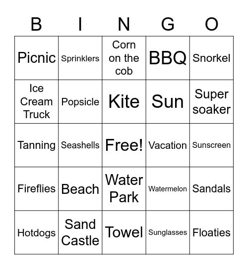 MPM End of Summer Bingo Card