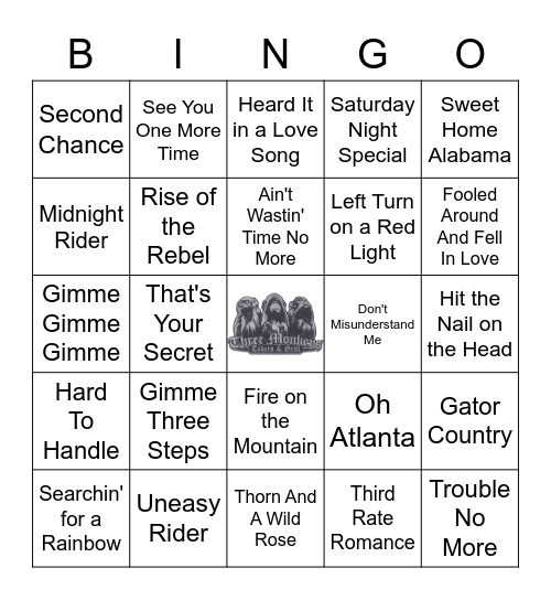 Southern Rock 101 Bingo Card