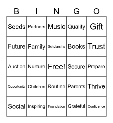 Blossoming Into Tomorrow Bingo Card
