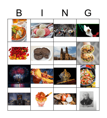 Mexican Independence Day Loteria Bingo Card
