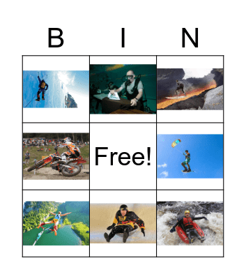 iDiscover 5 Extreme Sports Bingo Card