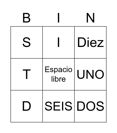 Los números y el alfabeto Bingo Card