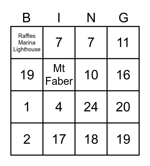 Hidden Gems Bingo Card