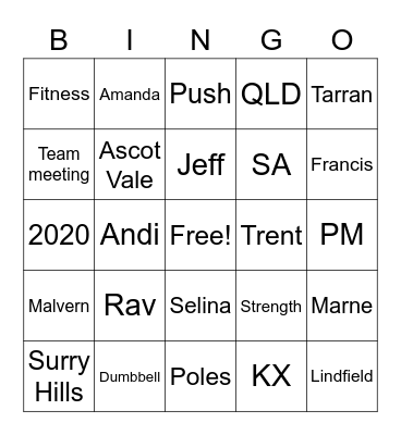 Digital Team Bingo Card