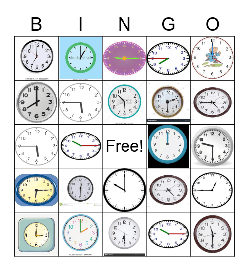 Telling  the  time. Bingo Card