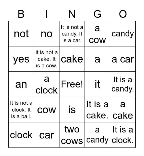Starter A Lesson 3 Cc Bingo Card