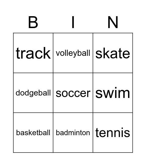 Can you____/ play / do? Bingo Card