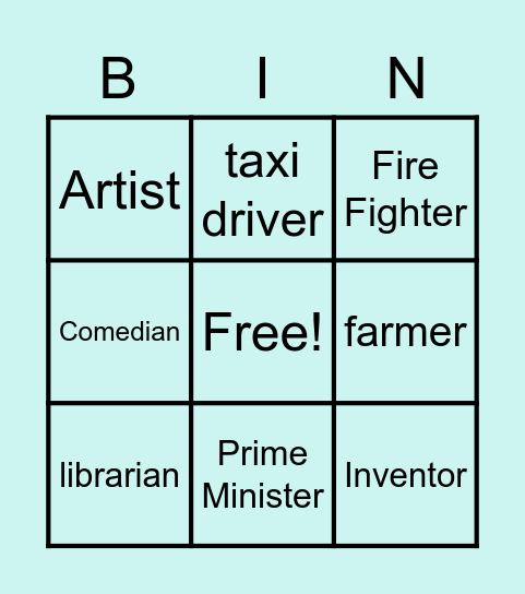 Who Am I? Bingo Card