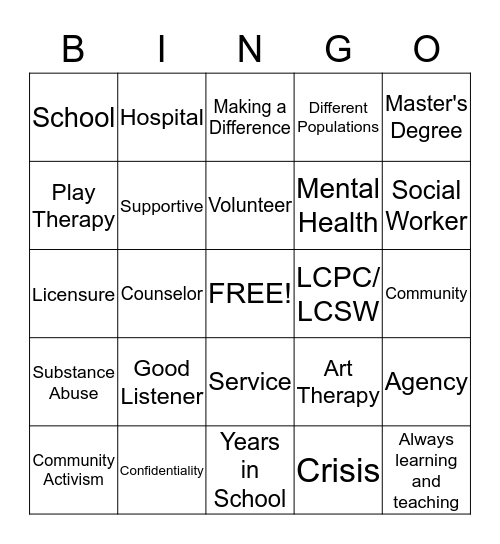 What it's like to be a therapist... Bingo Card