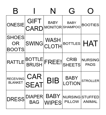 BABY GRACE Bingo Card