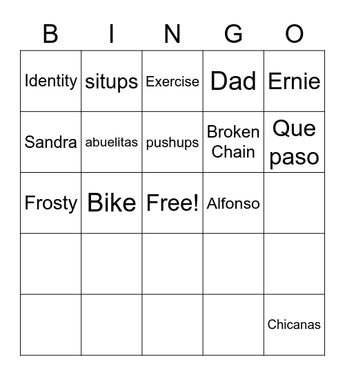 Broken Bingo Card