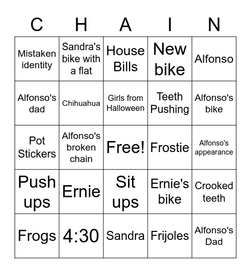 BrOkEn ChAiN bInGo Card