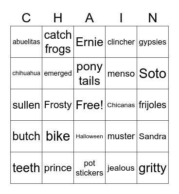 Broken Chains (2) Bingo Card