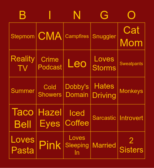 Saide - Head of House 🔴🦁🧙‍♀️ Bingo Card