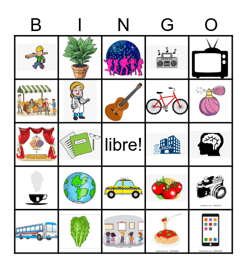 Lección 1- Cognados en español Bingo Card