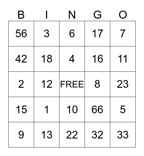 King Solomon Bingo Card