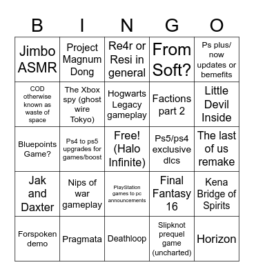 Damians Summer Bust Fest Bingo Card