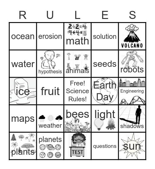 SCIENCE Bingo Card