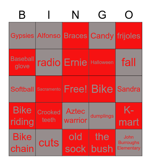 The Broken Chain Bingo Card