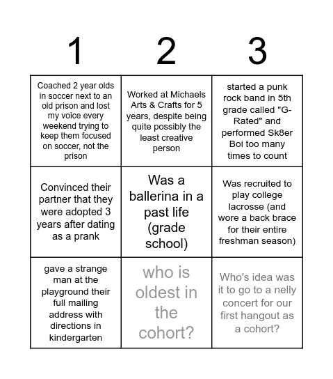 3rd Year Bingo! Bingo Card