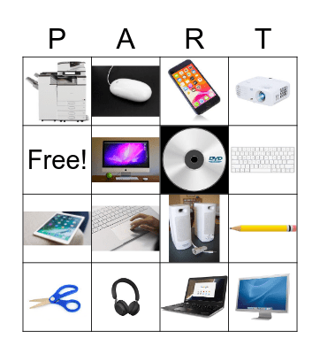 Parts of the Computer Bingo Card