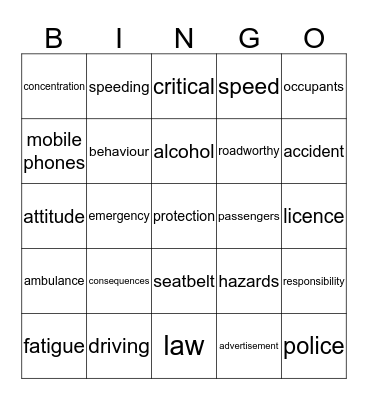 REDUCE THE DEAD LOAD, BE SAFE ON THE ROAD Bingo Card