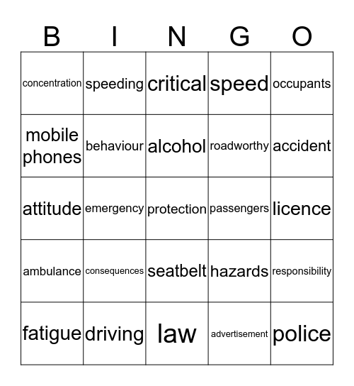 REDUCE THE DEAD LOAD, BE SAFE ON THE ROAD Bingo Card