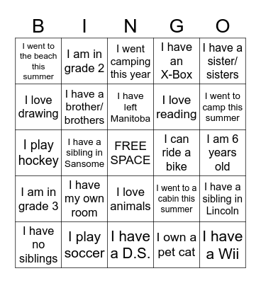 People Scavenger Hunt! Bingo Card