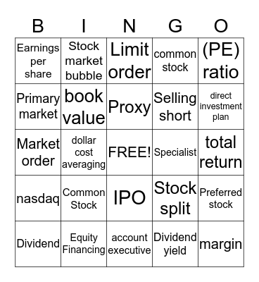 Chapter 12 Bingo Card