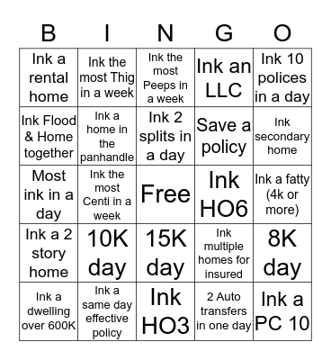 Regency Bingo! Bingo Card