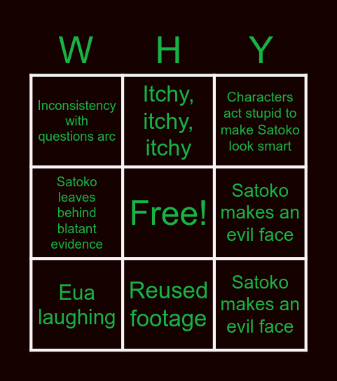 Higurashi Sotsu Bingo Card