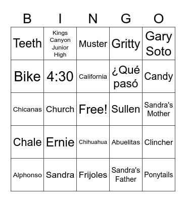Broken Chain Bingo Card