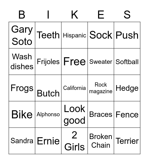 Broken Chain Bingo Card