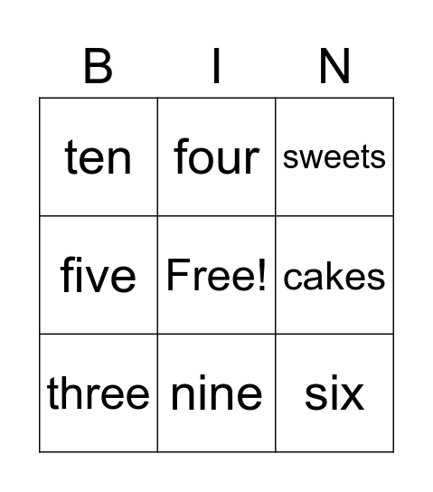 Unit 5 Bingo Card