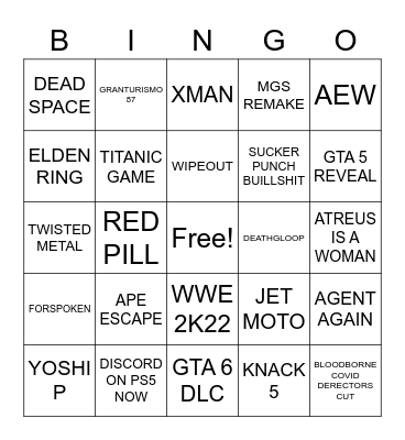 BRANDONDBINGO BAKER Bingo Card