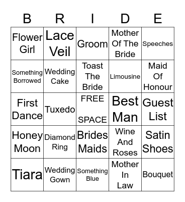 BRIDAL           SHOWER           BINGO Card