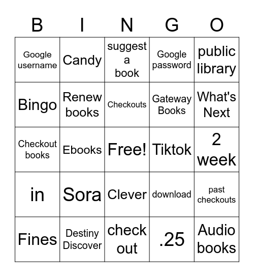 Library Bingo Card