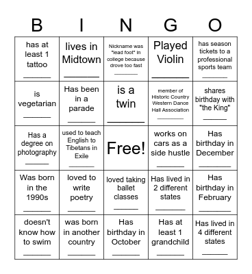 PET CENTER4 Bingo Card